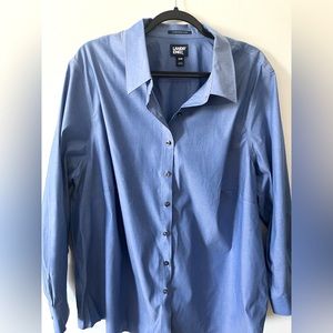 Lands end size 26 blue button down shirt